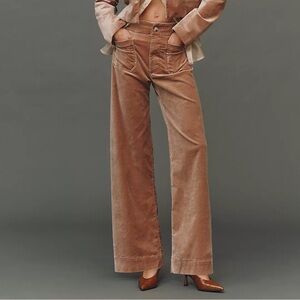 VIRAL Anthropologie Colette Full-Length Velvet Pants by Maeve